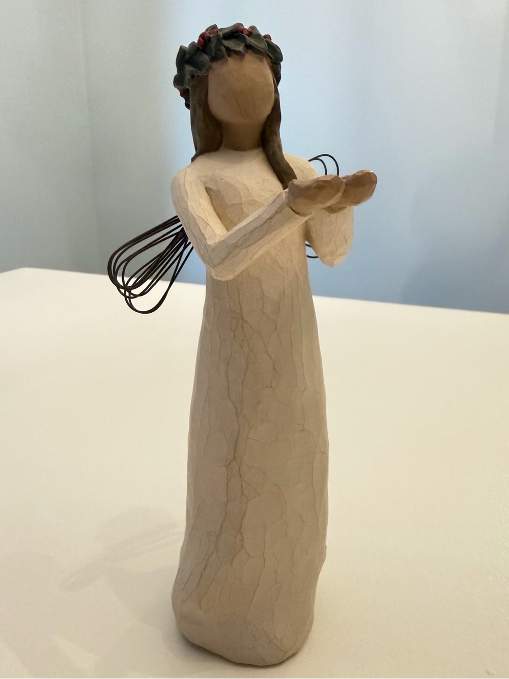 Retired Willow Tree Angel of Christmas Spirit Wood Figurine 2001